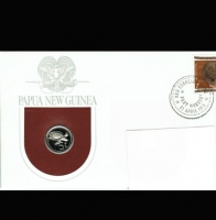 5 Toea 1975, Papua-Weichschildkr?te, im Markenkuvert 