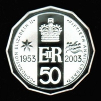 Australien: 50 Cents 2003, 50. Jahrestag der Krönung von Königin Elisabeth II., Proof in Dose, Silber 