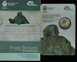 San Marino: 2 Euro 2014, Donato Bramante, in OVP, nur 1 x vorhanden 