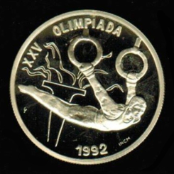 Andorra: 50 Diners 1991, Y*70, Olympiade 1992 Barcelona, Turner/Ringe, Olymp. Feuer, Gold 