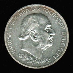 Montenegro: 5 Perpera, 1912, Y*15, Nikola I. Petrovic Njegos, 24 g/900 Silber 