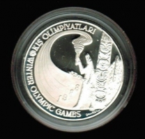 Türkei, 10.000 Lira 1988, Y*983, Olympiade Calgary, B?r mit Fackel/Totempfahl, Silber in Dose 