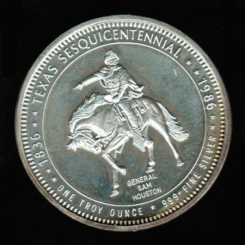 USA: General Samuel (Sam) Houston, Erinnerungs-Silber-Unze zum 150. Jahrestag der Schlacht um Fort Alamo - 1836 