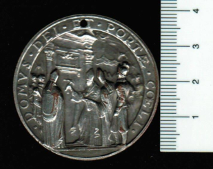 Vatikan/Vatican: Heiliges Jahr 1950, Papst Pius XII., 3 Schläge mit Silberhammer an Pforte, mit Lock, Medaille 