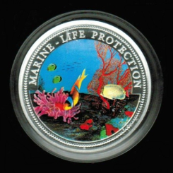 Palau: 5 Dollars 1996, Y*6, Meeresfauna 'Clownfisch' / Neptun Triton, 25g/900 Silber 