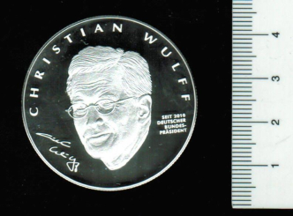 Deutschland: Sonderprägung: Christian Wulff, 10. Bundespräsident Deutschlands, 20,232/1000 Silber in OVP 