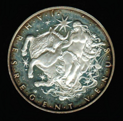 Österreich: 'Kalender-Medaille' 1997 der 'Österreich Münze', Venus/Feiertagsangaben, in Dose: 26,18/900 Silber 