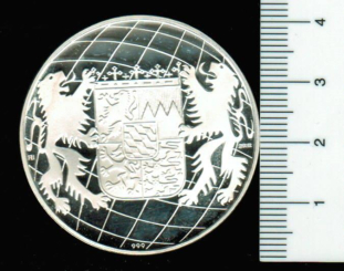 Deutschland/Bayern: Franz-Josef Strauss / Staatswappen, 29,93g Feinsilber, Medaille 