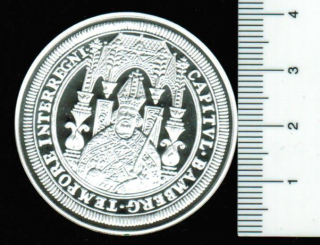 Deutschland: Nachprägung in 2004 des Bamberg-Talers von 1693, 25 g/925 Silber in Dose+Zertifikat 