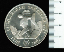 Türkei, 3.000 Lira 1981, Y*948/2, Jahr der Behinderten/W?hrungseinheit, Silber in Dose 