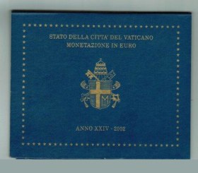 Vatikan/Vatican: Euro-Kursmünzen-Satz 2002, Johannes Paul II., (Original-KMS) 