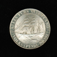 Silbermedaille, Segelschulschiff Niobe, den Opfern von Fehmarn, 21,74 / 900 Silber 