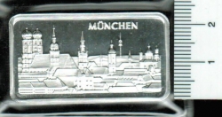 Degussa-Silber-Barren, 1 Unze/999 Feinsilber, M?nchen Stadtansicht 