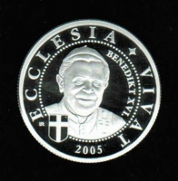 2.000 Shillings, 2005, Benedikt XVI., Papstwahl, in Dose, Silber 