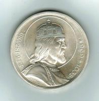 Stefan, König von Ungarn, 5 Pengö 1938, Silber 