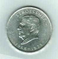 Paraguay: 300 Guaranies 1973, Staatsmann Alfredo Stroessner (1912-2006) Staatspräsident (1954-1989), Silber 