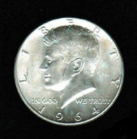 USA: 1/2 US-Dollar 1964, John Fitzgerald Kennedy, Silber 