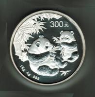 China: 300 Yuan 2006, KM # 1662, zwei Pandas mit Bambus 1 Kilo 999.Silber, 4.000 Exemplare Original-Kassette + Zertifikat 