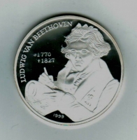 Nordkorea/Korea-Nord: 250 Won 1999, Ludwig van Beethoven, Silber 
