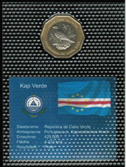 Weltkursmünzen / Kap Verde: 100 Escudos, 1994: Singvogel 'Razo-Lerche' 