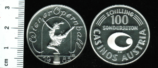 Österreich: Wiener Opernball, 100 Schilling 1985, 10,02/835 Silber 