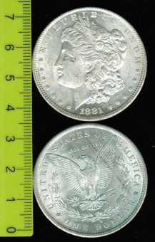 USA: Dollar, 1881 'O'  -Morgan-, Adler 'Amerika im Krieg' / Liberty-Kopf: Typ 'Morgan' 