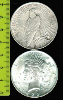 USA: Dollar, 1923: Adler 'USA im Frieden' / Libery-Kopf / Strahlenkranz 