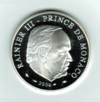 5 Euro 2004, Rainier III. / Heilige Devota (um 283 - 304) zum 1700. Todestag, Märtyrerin und Patronin von Monaco, 14.999 Exemplare, Silber 