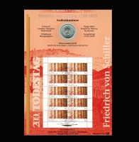 10 Euro, 2005, 200. Todestag von Friedrich von Schiller, Silber/Numisblatt 