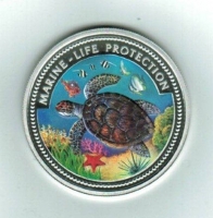5 Dollars 1998, Wasserschildkröte, Silber 