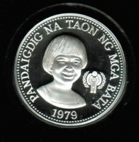 50 Piso 1979, Jahr der Kinder, in Dose, Silber 